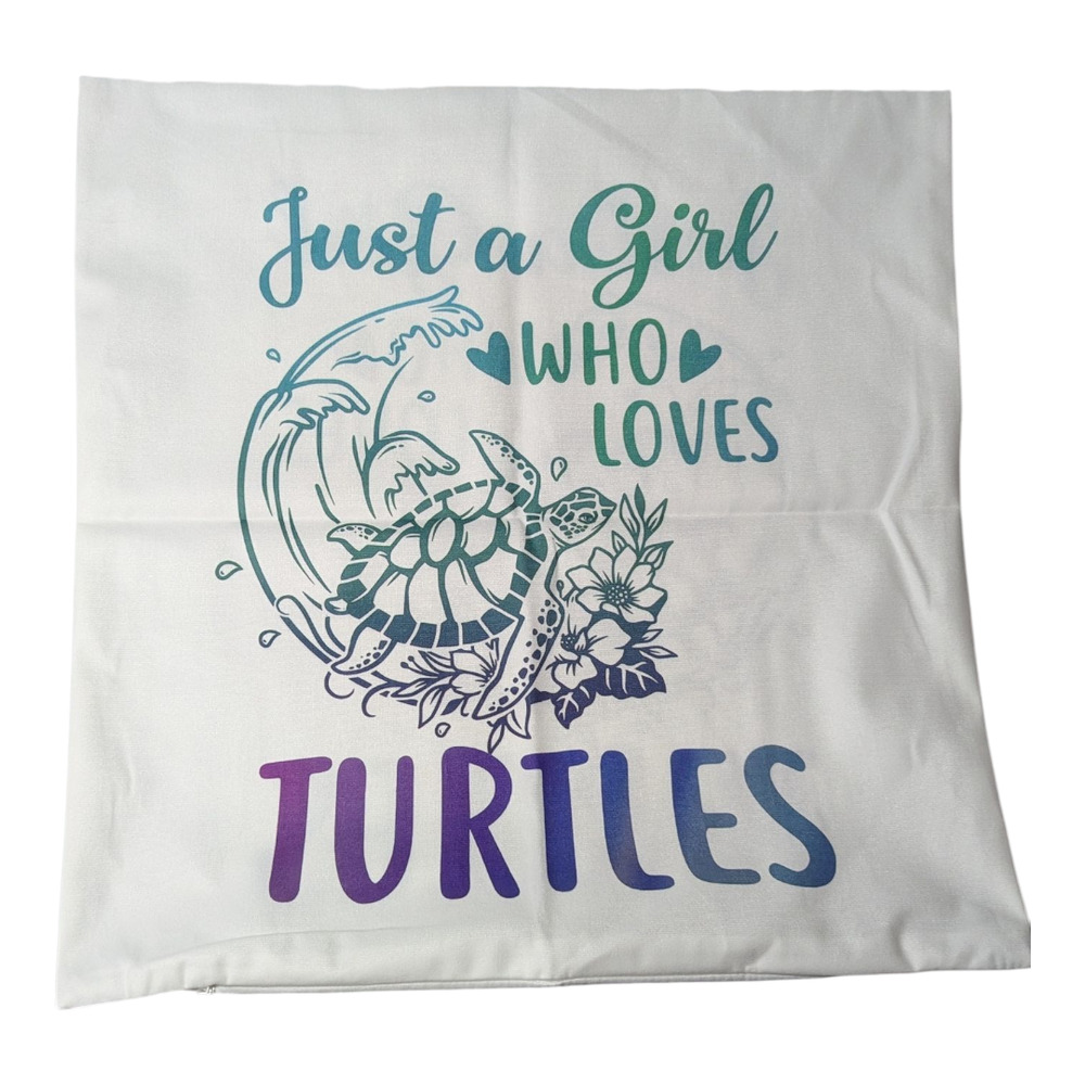 Super cute Just a girl who loves turtles pillowcases 2 pk Home Decor Bedroom